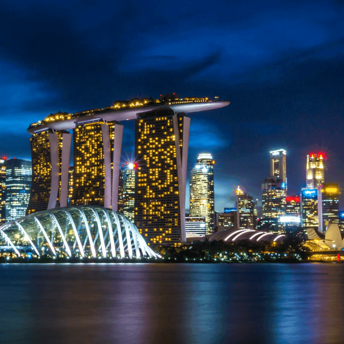 Square crop of Singapore skyline