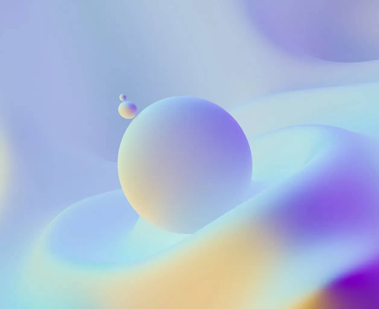 Investment management processes, a soft pastel sphere floating above a gradient surface.