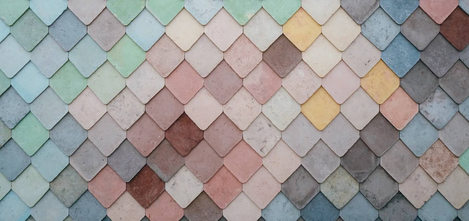Family office service design, pastel scalloped roof tiles in overlapping rows.