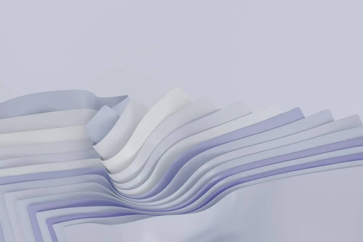 Family office operations, layered sheets of pale lilac paper curling in soft folds.