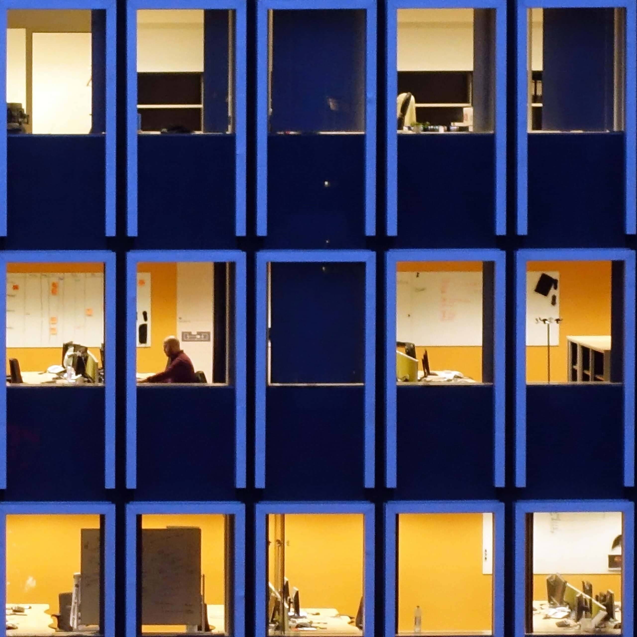 High-rise side-on view