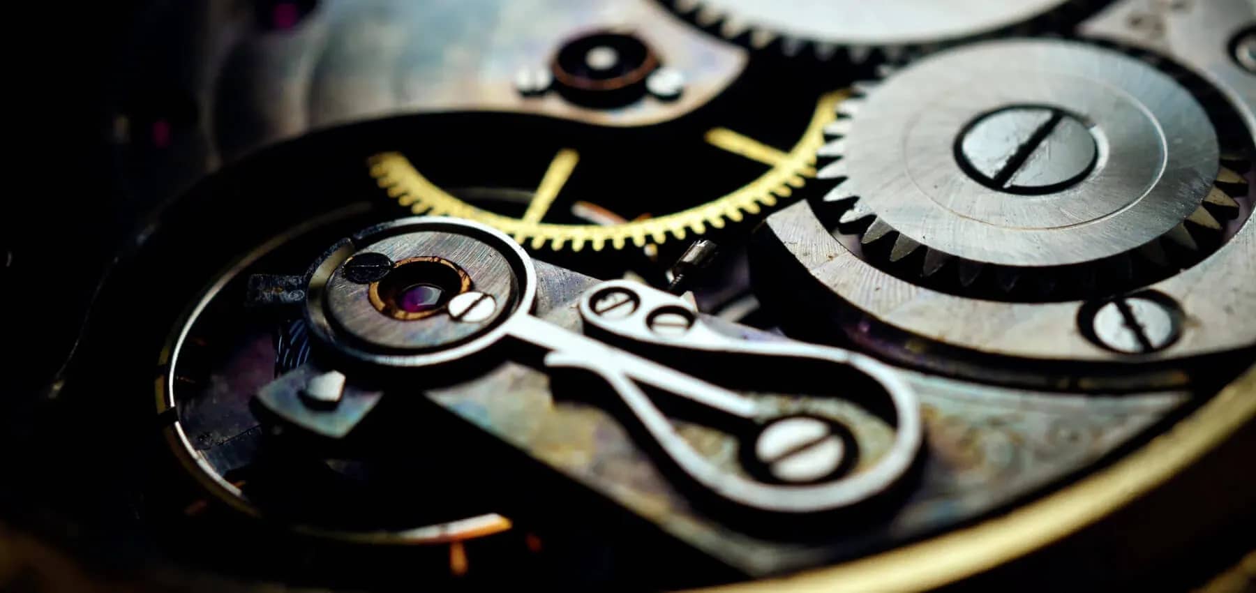 Family office lifestyle management, the exposed cogs and springs of a watch movement.