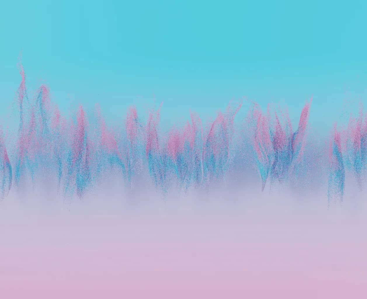 Family office software selection, an abstract field of fine pink and blue brushstrokes on a pale background.