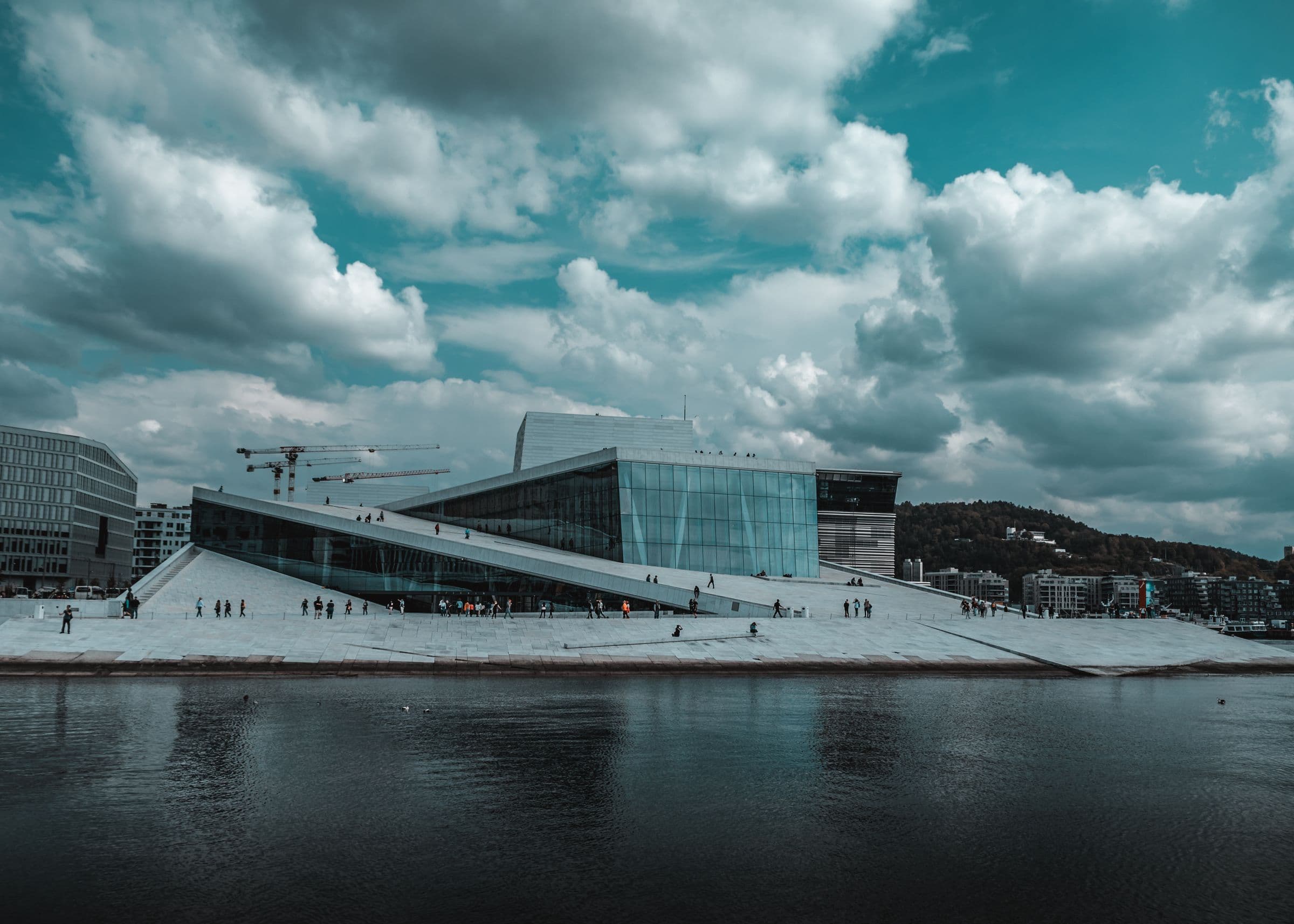 Oslo Opera House on the Bjørvika waterfront, Oslo, Norway