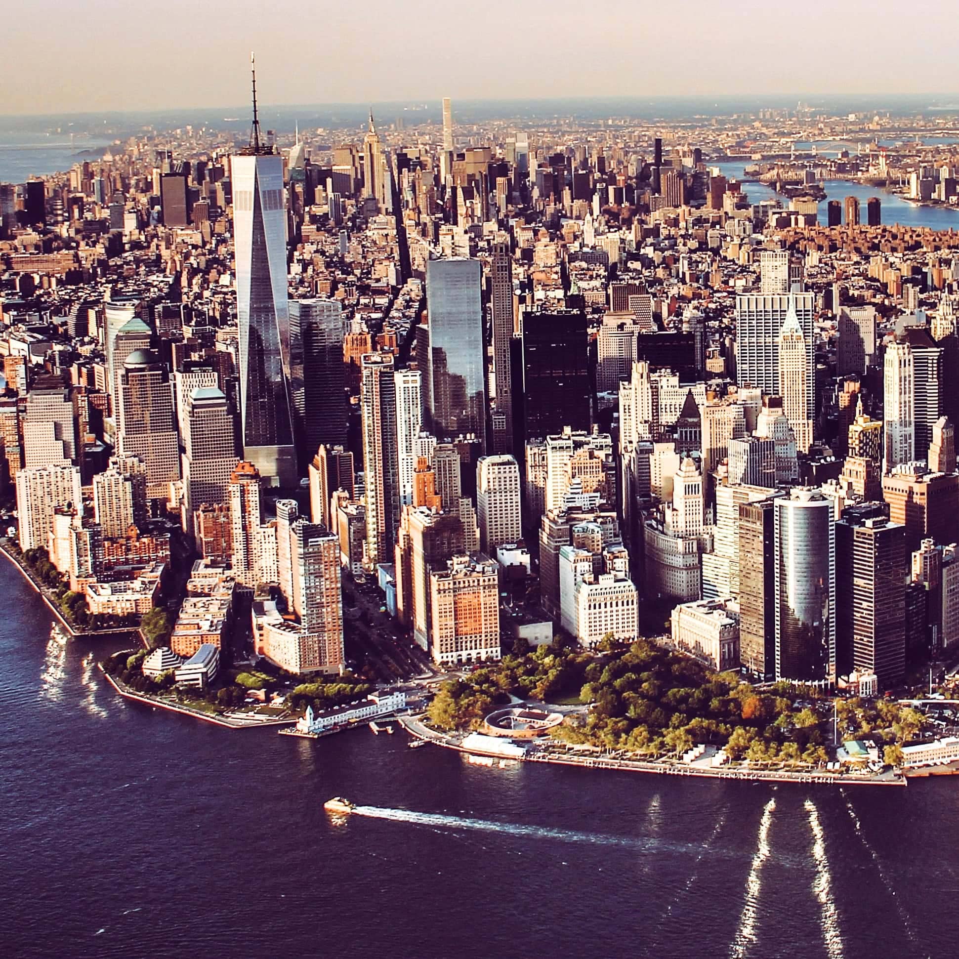 Aerial view of Manhattan, NYC