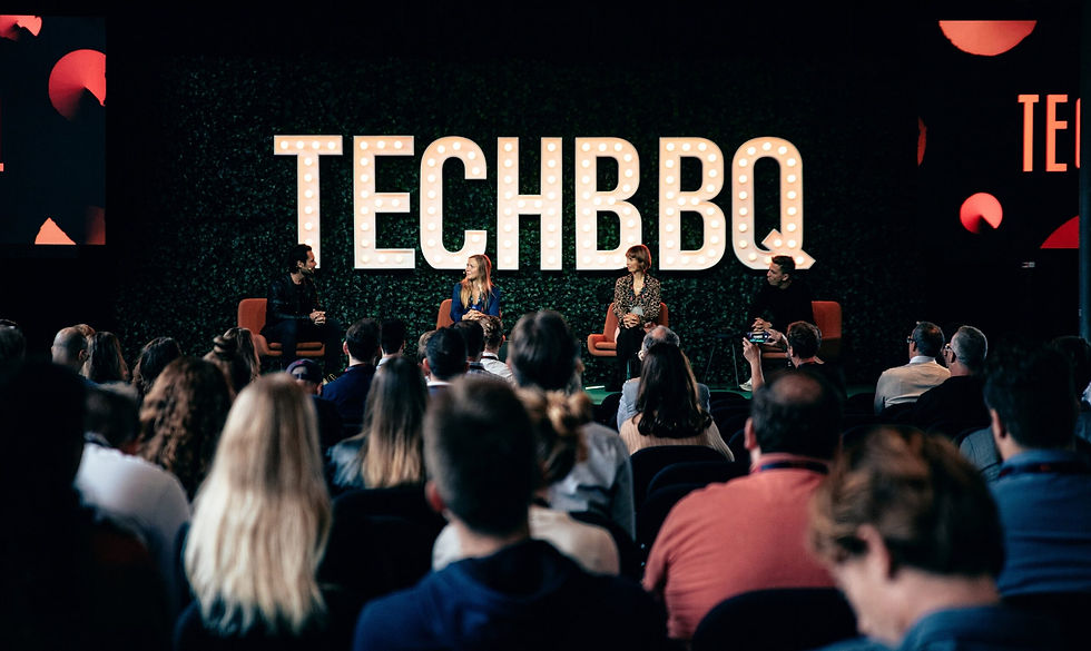 Speakers on stage at TechBBQ