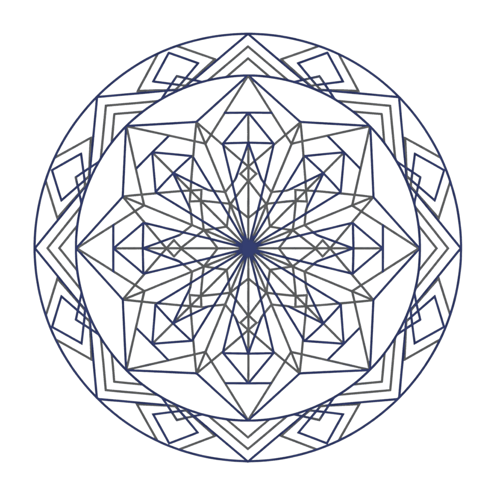 Geometric mandala-style illustration representing structure, transparency, and clarity in the Simple Fees Guide